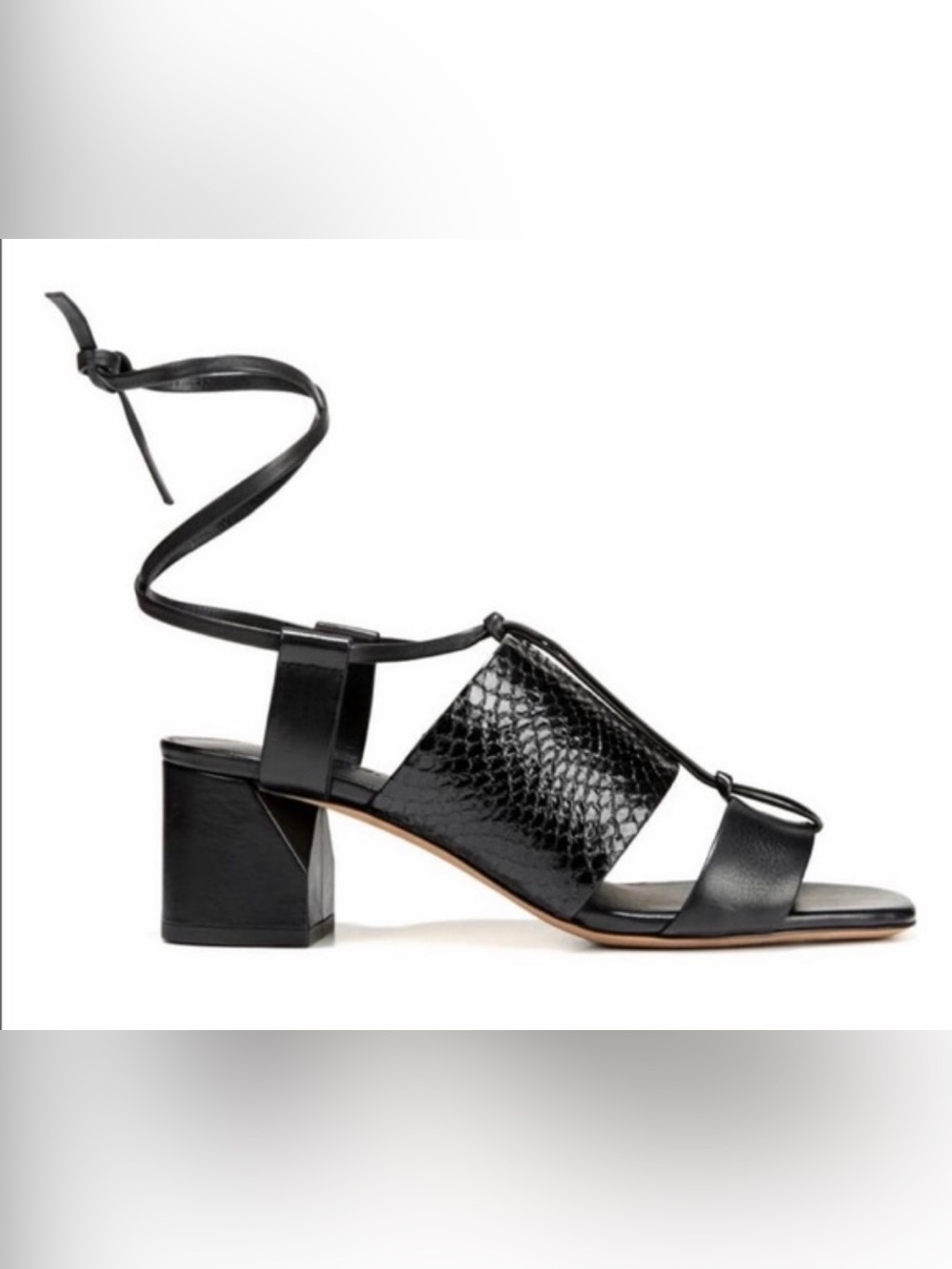 Vince Dunaway Strappy Block Sandal Black Leather